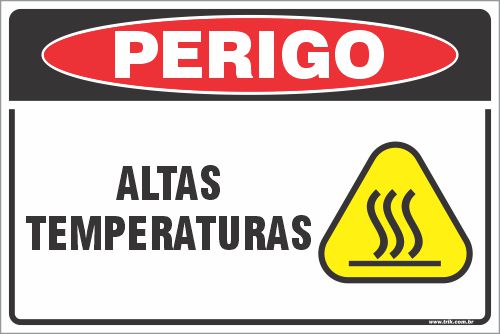 Placa de perigo altas temperaturas