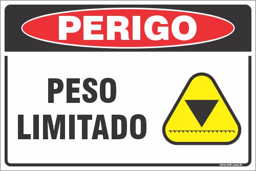 Placa de perigo peso limitado