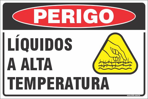 Placa de perigo líquidos  a alta temperatura