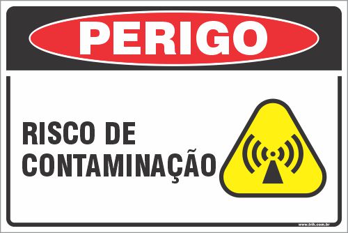 Placa de perigo risco de contaminação