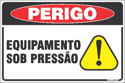 Placa de perigo equipamento sob pressão