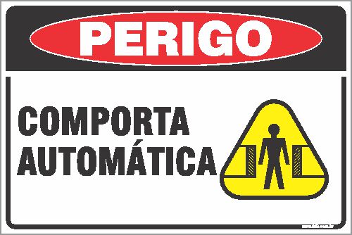 Placa de perigo comporta automática