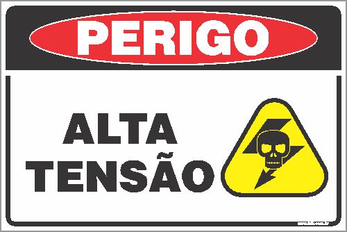 Placa de perigo alta tensão