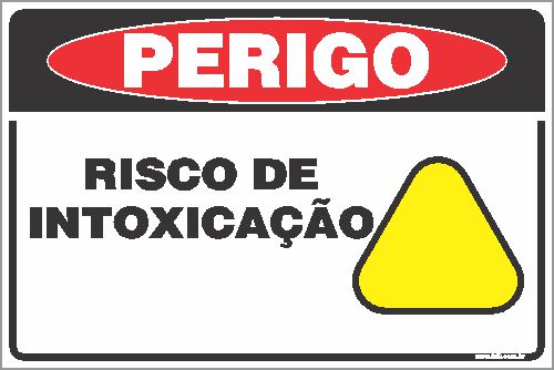 Placa de perigo risco de intoxicação