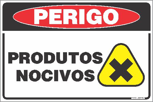 Placa de perigo produtos nocivos