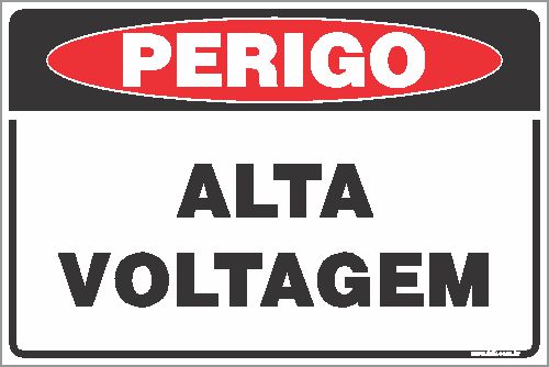 Placa de perigo alta voltagem