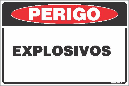 Placa de perigo explosivos