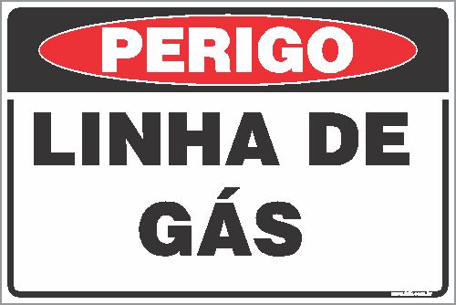 Placa de perigo linha de gás