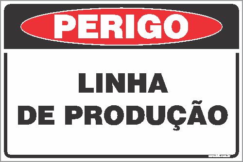 Placa de perigo linha de produção