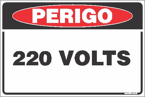 Placa de perigo 220 volts
