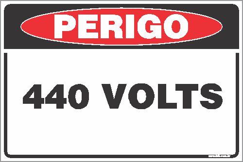 Placa de perigo 440 volts