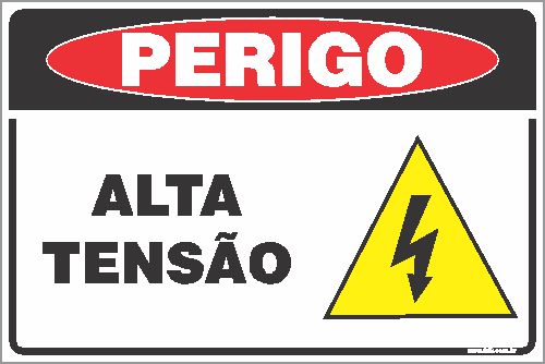 Placa de perigo alta tensão