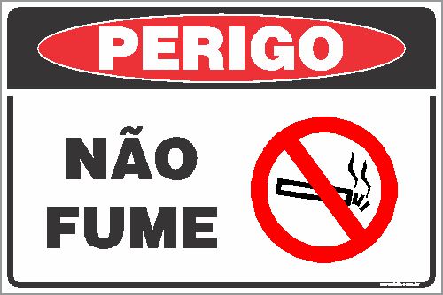 Placa de perigo não fume
