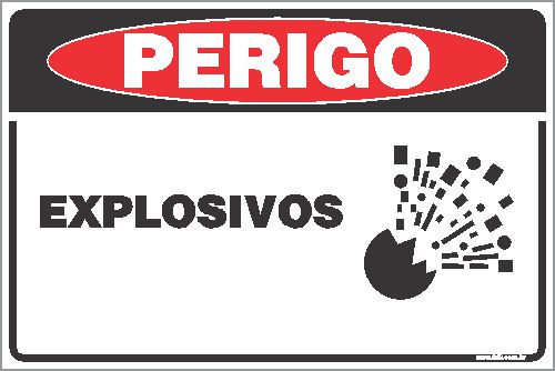 Placa de perigo explosivos