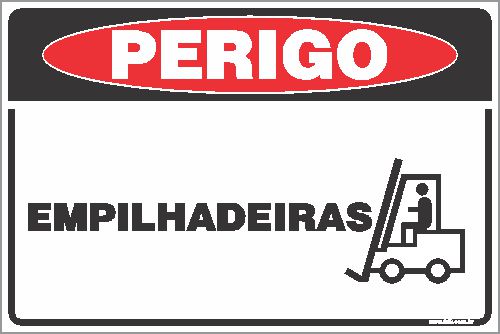 Placa de perigo empilhadeiras