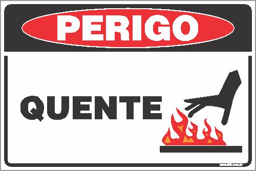 Placa de perigo quente