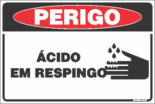 Placa de perigo ácido em respingo
