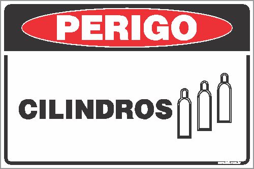 Placa de perigo cilindros