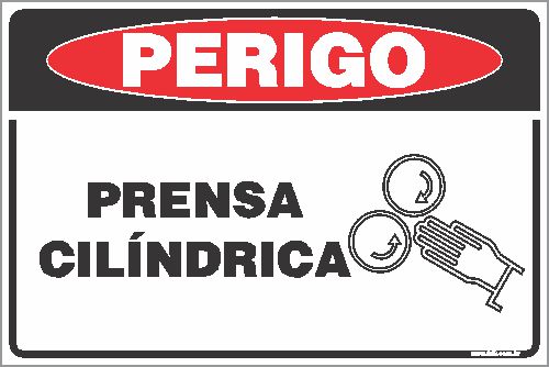 Placa de perigo prensa cilíndrica