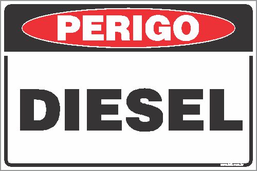 Placa de perigo diesel