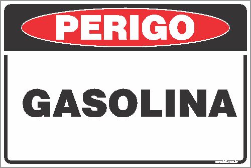 Placa de perigo gasolina