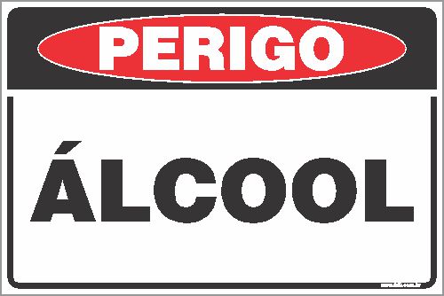 Placa de perigo álcool