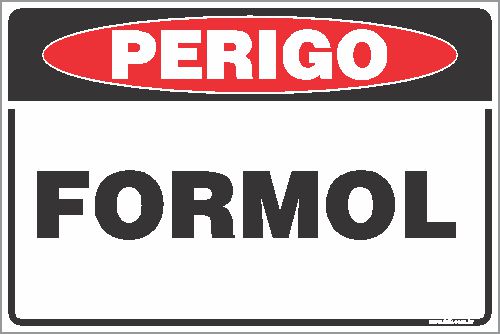 Placa de perigo formol