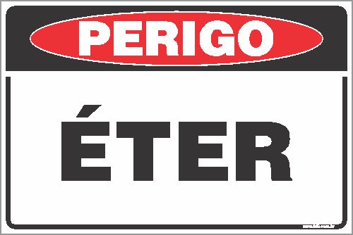 Placa de perigo éter