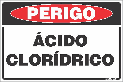 Placa de perigo ácido clorídrico