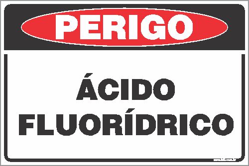Placa de perigo ácido  fluorídrico