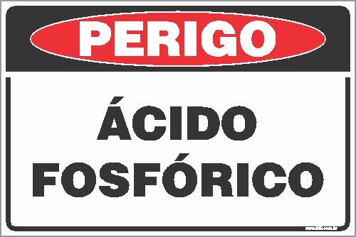 Placa de perigo ácido fosfórico