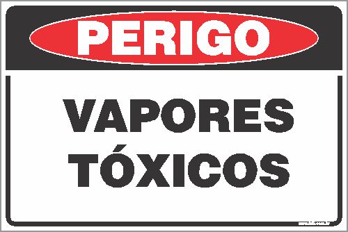 Placa de perigo vapores tóxicos