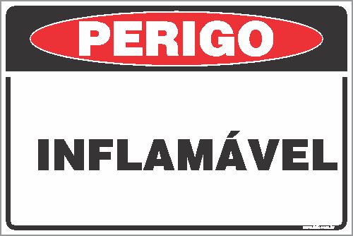 Placa de perigo inflamável