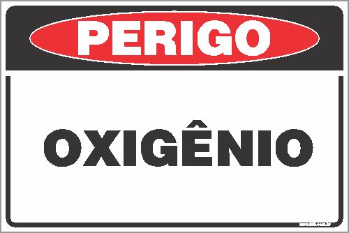 Placa de perigo oxigênio