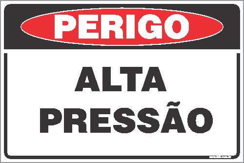 Placa de perigo alta pressão