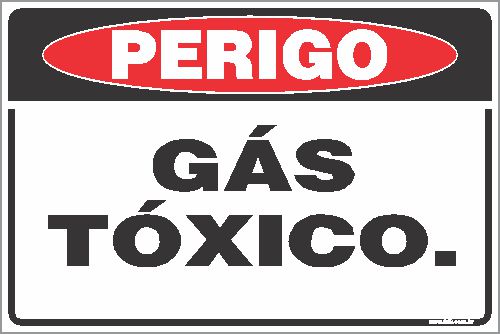 Placa Perigo Gás Tóxico - Afonso Adesivos