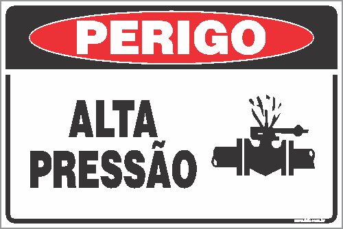 Placa de perigo alta pressão