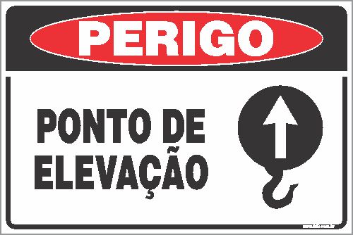 Placa de perigo ponto de elevação