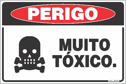 Placa de perigo produto tóxico - Trik