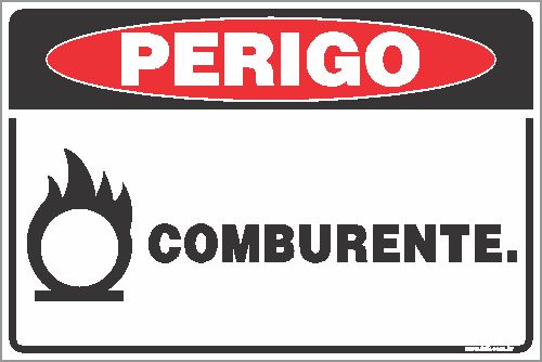 Placa de perigo comburente.