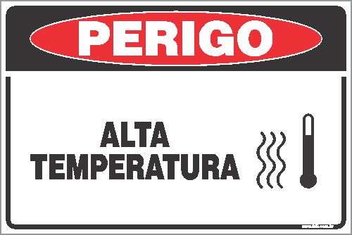 Placa de perigo alta temperatura