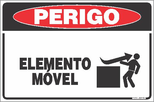 Placa de perigo elemento móvel