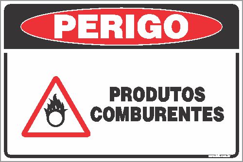 Placa de perigo produtos comburentes