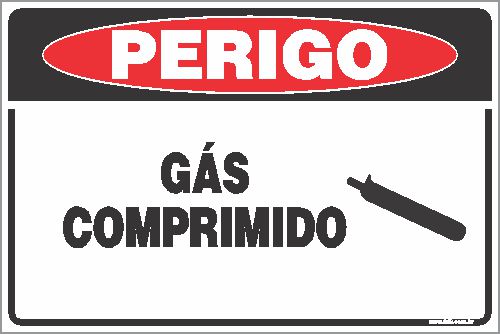Placa de perigo gás comprimido