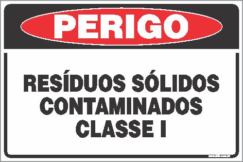 Placa de perigo resíduos sólidos contaminados classe i