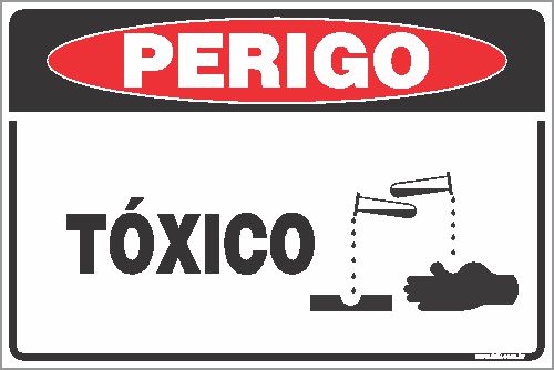 Placa de perigo produto tóxico - Trik