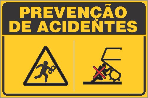 Placa de prevenção de acidente perigo de ser puxado