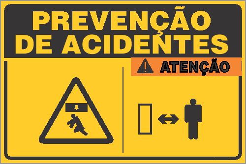 Placa de prevenção de acidente degrau