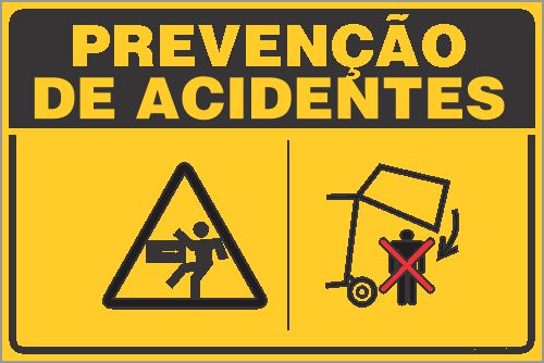 Placa de prevenção de acidente lugar de risco