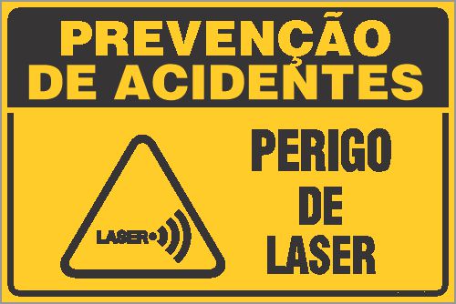 Placa de prevenção de acidente perigo de laser